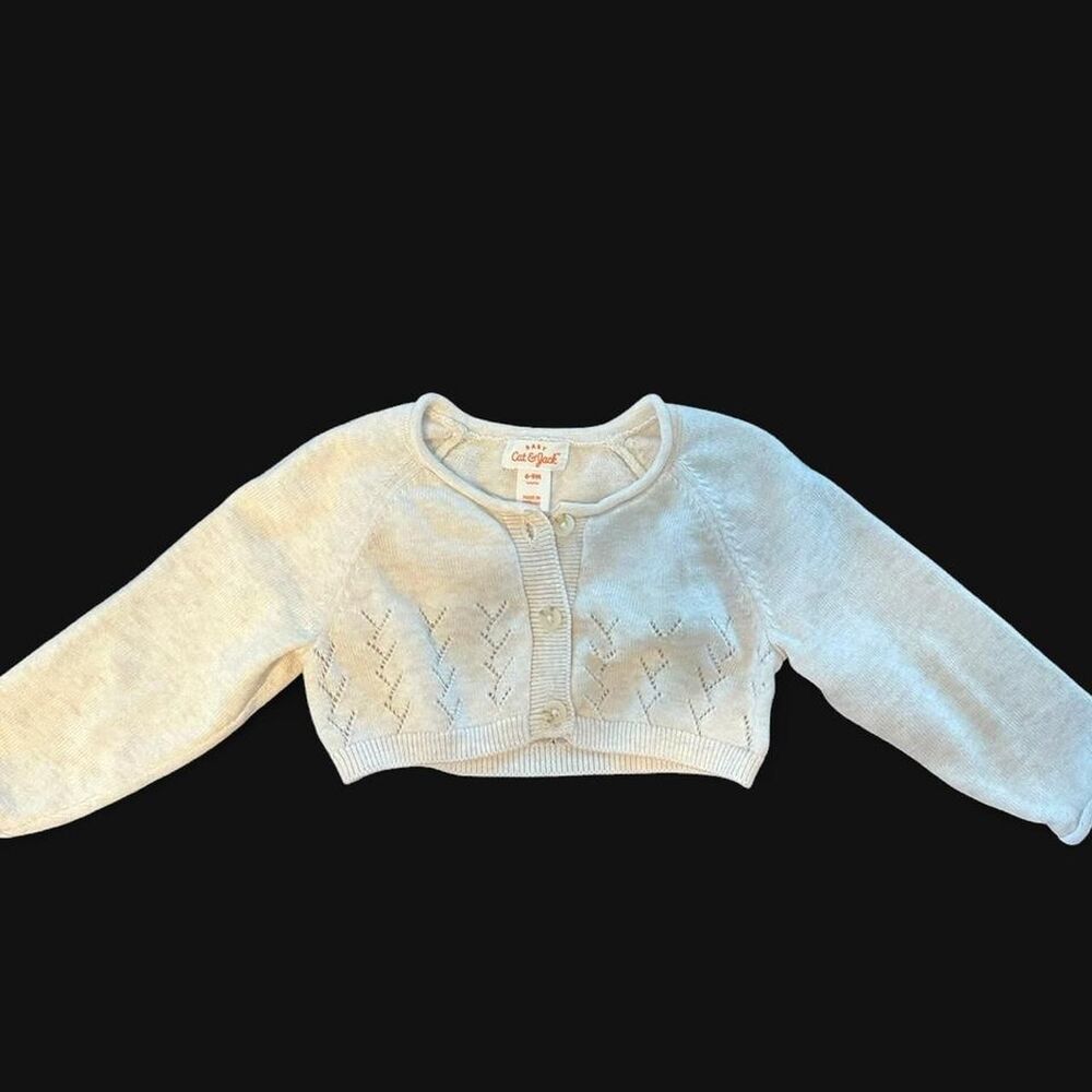 Cat-jack Baby Grey and Cream Cardigan
